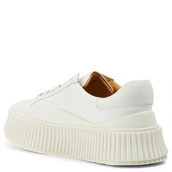 Jil Sander White Leather Platform Sneaker | Size 36 - Picture 8 of 9